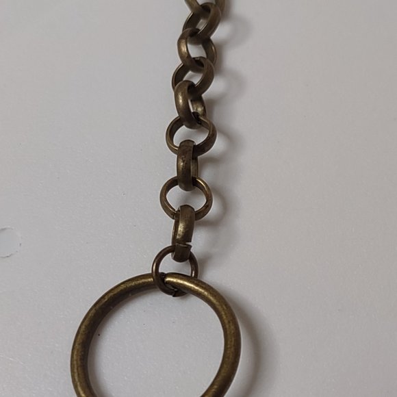 Dark Gold Tone Dangling Hearts Necklace Adjustable 17.5 To 19 Inches Long - Picture 6 of 10